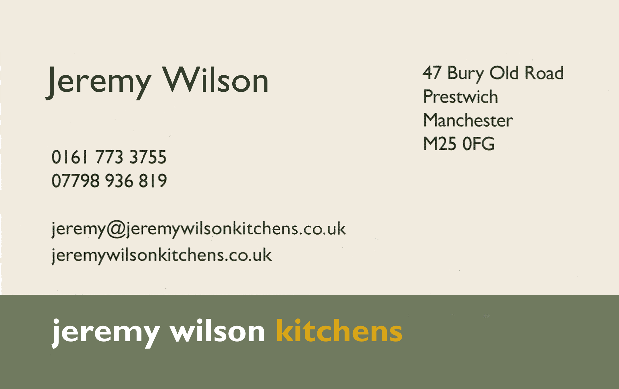 contact details for Jeremy Wilson kitchens